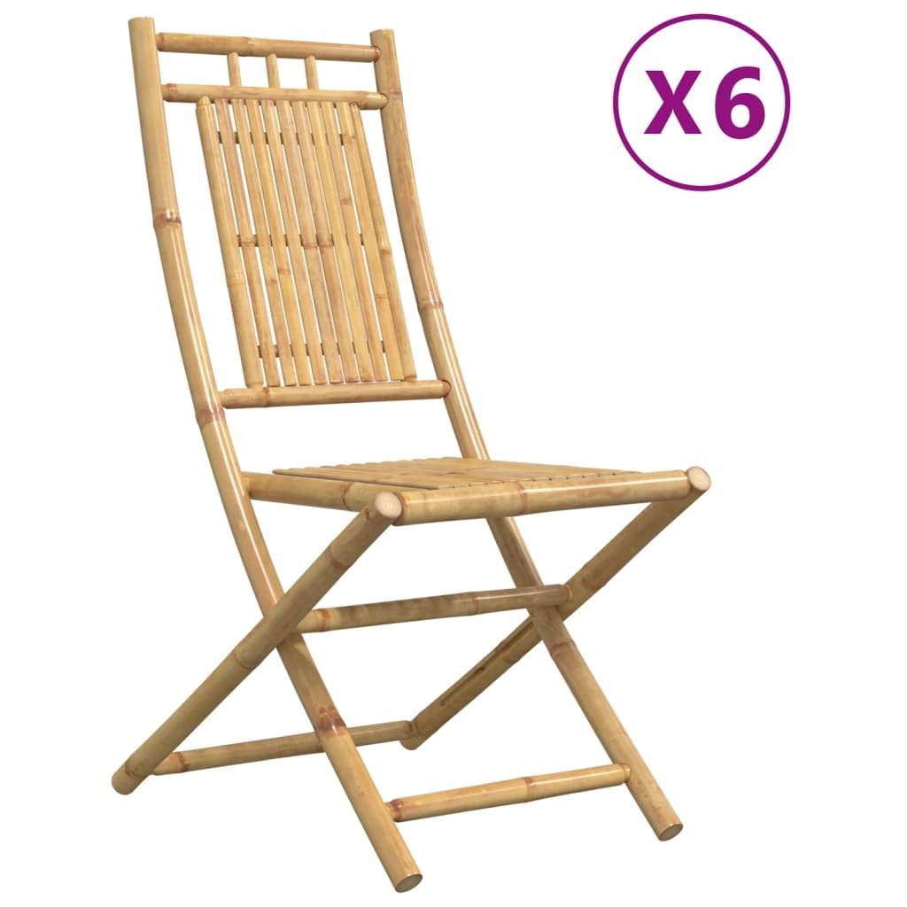 vidaXL Krzesła ogrodowe 6 szt. Składane 46x66x99 cm Bambus