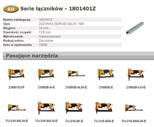 BOSTITCH 1801401Z ZSZYWKI 80 14 mm 10.000 szt. - Akcesoria pneumatyczne - miniaturka - grafika 1