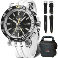 Zegarki męskie - Zegarek męski Vostok Europe Energia Rocket Automatic GMT czarno-biały - miniaturka - grafika 1