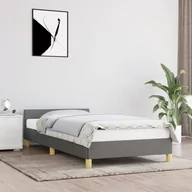 Łóżka - Lumarko Rama łóżka z zagłówkiem, ciemnoszara, 90x200 cm, obita tkaniną - miniaturka - grafika 1