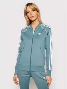 Adidas Bluza Primeblue Sst Track GN2944 Zielony Regular Fit - Bluzy damskie - miniaturka - grafika 1