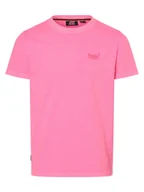 Koszulki męskie - Superdry Koszulka męska Mężczyźni Bawełna wyrazisty róż jednolity, M - miniaturka - grafika 1