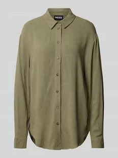 Bluzka koszulowa o kroju oversized z listwą guzikową model ‘VINSTY’ - Koszule damskie - miniaturka - grafika 1