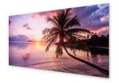 Dekoracje domu - Panel kuchenny HOMEPRINT Zachód słońca na plaży 140x70 cm - miniaturka - grafika 1