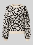 Swetry damskie - Sweter z dzianiny z prążkowanymi wykończeniami model ‘TIP’ - miniaturka - grafika 1