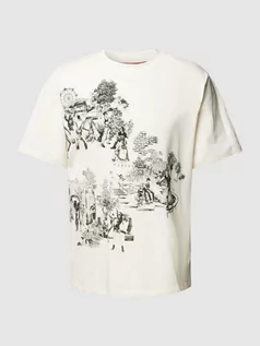 Koszulki męskie - T-shirt z okrągłym dekoltem i nadrukowanym motywem model ‘Doule’ - grafika 1