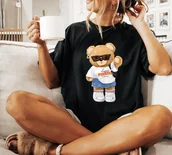 Koszulki i topy damskie - Damska koszulka MISIEK OVERSIZE - miniaturka - grafika 1