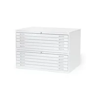 Szafki biurowe - Metalowa szafka na rysunki SKETCH, model podwójny, A0, blat stalowy, biały, biały - miniaturka - grafika 1