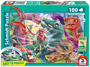 Schmidt, Puzzle PQ Duże przygody małych dinozaurów, 100 el. - Puzzle - miniaturka - grafika 1