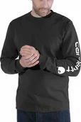 Koszulki męskie - Carhartt Koszulka Carhartt Logo Long Sleeve Black - miniaturka - grafika 1