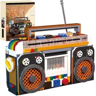 Klocki - KLOCKI KONSTRUKCYJNE RADIO RETRO BOOMBOX MAGNETOFON KASETOWY 3D 554 EL - miniaturka - grafika 1