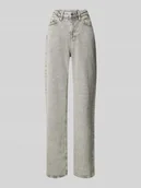 Spodnie damskie - Jeansy z szeroką nogawką i 5 kieszeniami model ‘TESSA’ - miniaturka - grafika 1