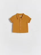 Koszulki dla chłopców - Reserved - Koszula z bawełnianego muślinu - brązowy - miniaturka - grafika 1