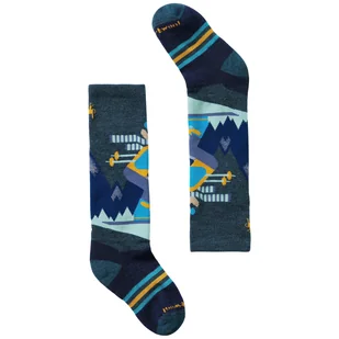 Skarpety damskie Smartwool Kids' Wintersport Full Cushion Mountain Moose OTC Socks Rozmiar skarpet: 29-32 / Kolor: niebieski - Skarpetki męskie - miniaturka - grafika 1