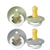 Smoczki uspokajające - BIBS Smoczek Uspokajający z Organicznego Kauczuku, 0m+ Sage Night + Cloud Night, 2 szt. - miniaturka - grafika 1