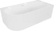 Wanny - Mexen Gia wanna wolnostojąca narożna ryflowana prawa 170 x 80 cm, biała połysk, przelew biały - 52701708000P-20 - miniaturka - grafika 1