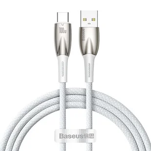 Baseus Glimmer Series kabel do szybkiego ładowania USB-A - USB-C 100W 480Mb/s 1m biały - Kable - miniaturka - grafika 1