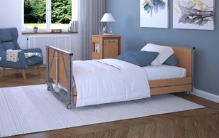 Łóżko rehabilitacyjne elektryczne szerokie niskie TAURUS 2 WIDE LOW/LUX (120x200cm) - Meble i wyposażenie gabinetów medycznych - miniaturka - grafika 1