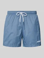 Kąpielówki męskie - Spodenki kąpielowe z nadrukiem z logo model ‘HAITI’ - miniaturka - grafika 1