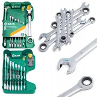 Zestawy narzędziowe - Klucze Płasko-Oczkowe 8Szt.Z Podwójną Grzechotką - miniaturka - grafika 1