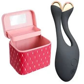 Pozostałe urządzenia kosmetyczne - DIFORO do liftingu twarzy Amirta Czarno-złoty + kuferek na kosmetyki Bordowy - miniaturka - grafika 1