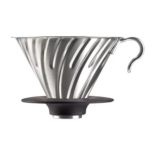 Hario Metalowy Drip V60-02 z silikonową podstawką 8393-uniw