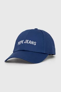 Czapki damskie - Pepe Jeans czapka z daszkiem dziecięca kolor niebieski z nadrukiem - grafika 1