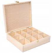Dekoratorstwo - Creative Deco drewniana herbaciarka pudełko na herbatę, 12 przegródek - miniaturka - grafika 1