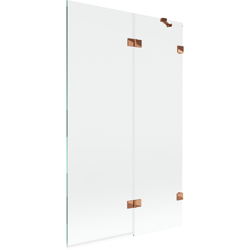 Mexen Lunar parawan nawannowy 2-skrzydłowy prawy 110 x 150 cm, transparent, różowe złoto - 897-110-100-60-00-P