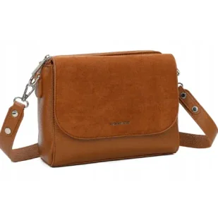 Brązowa Pojemna Damska LISTONOSZKA LUIGISANTO z Dopinanym Paskiem - Torebki damskie Brązowa Pojemna Damska LISTONOSZKA LUIGISANTO z Dopinanym Paskiem - Torebki damskie - miniaturka - grafika 1