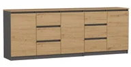 Komody - Duża komoda 200 cm dąb artisan + antracyt Z0-E42 - miniaturka - grafika 1