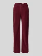 Spodnie damskie - Spodnie materiałowe o kroju straight fit z imitacji sztruksu model ‘OLANDA’ - miniaturka - grafika 1