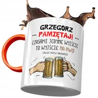 Kubki - Kubek Pomarańczowy Dla Grzegorza Grześka Prezent z Nadrukiem ze Zdjęciem+ Opakowanie na prezent (wzór 01) - miniaturka - grafika 1