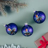 Bombki - Bombka szklana stroik 6 cm 5 sztuk niebieski - miniaturka - grafika 1