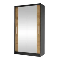 Szafy - Szafa z drzwiami przesuwnymi Costa VII, Czarny / Dąb Artisan - miniaturka - grafika 1