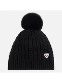Czapki i chusty sportowe męskie - Czapka z pomponem damska Rossignol W Kitsi czarny TU - miniaturka - grafika 1