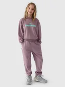Spodnie i spodenki dla dziewczynek - 4F Spodnie dresowe joggery dziewczęce - fioletowe 146 (10-11 lat) - miniaturka - grafika 1