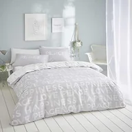 Pościel - Biało-szara pościel jednoosobowa 135x200 cm Peace and Yoga – Catherine Lansfield - miniaturka - grafika 1