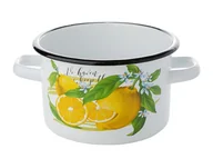 Garnki - Garnek emaliowany prosty EMALIA PLESZEW, B/P, cytryna, 16 cm, 2l - miniaturka - grafika 1