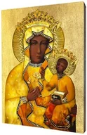 Ikony i obrazy sakralne - Ikona Matka Boska Częstochowska w bursztynowej sukni - miniaturka - grafika 1