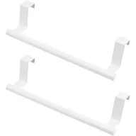Wieszaki łazienkowe - Wieszak na ręczniki nad drzwi, bez konieczności wiercenia, do kuchni, łazienki i szafy, 36 cm, 2 sztuki (biały) - miniaturka - grafika 1