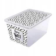 Pojemniki kuchenne - Pojemnik do przechowywania X Box Deco kropki 15 l BRANQ - miniaturka - grafika 1
