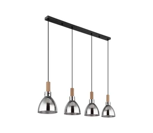 Globo 15550-4H - Lampa wisząca na lince MATTEA 4xE27/6W/230V czarna/dymna - Lampy sufitowe - miniaturka - grafika 1