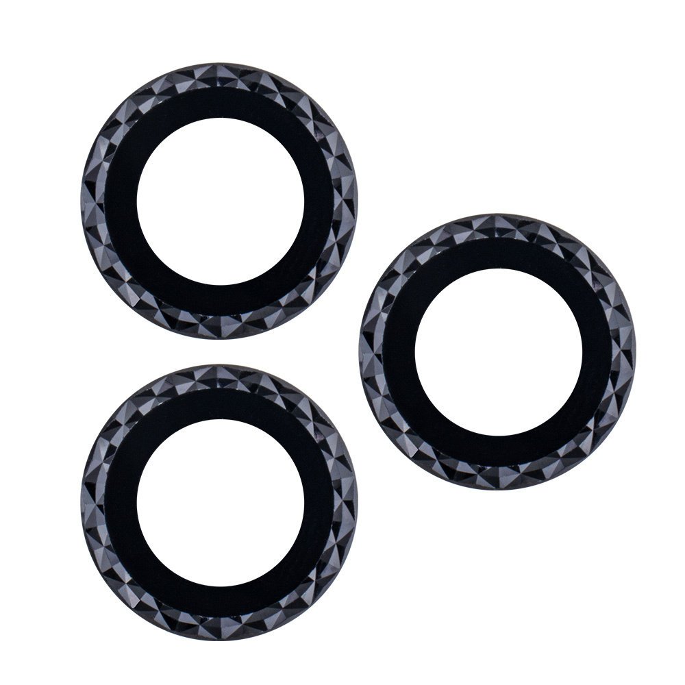 Zestaw szkieł na aparat do iPhone 11 Pro Max black rhombus (3 sztuki)