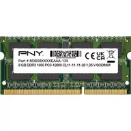Pamięci RAM - PNY Technologies  do notebooków PNY 8GB SODIMM DDR3 1600MHZ SOD8GBN12800/3L-SB - miniaturka - grafika 1