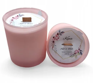 2x Świeca Sojowa Ręcznie wykonana różowy mat Handmade 230 ml Kawa - Świece - miniaturka - grafika 1