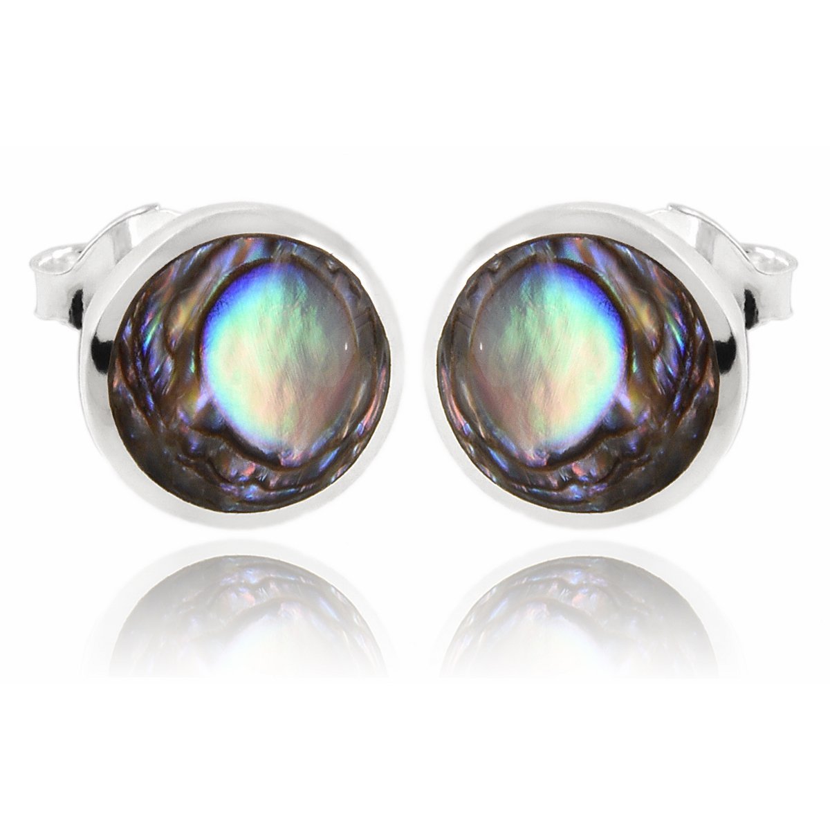 Kolczyki srebrne 925 Kółka płaskie z masą perłową 1,3