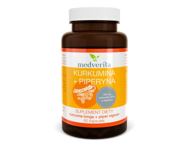 Medverita Medverita Kurkumina + Piperyna - 120 kapsułek MED086