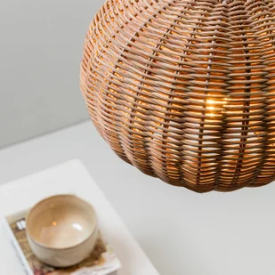 Lampa wisząca Haka z rattanowym kloszem, Ø 25 cm - Lampy sufitowe - miniaturka - grafika 5