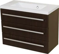 Szafki łazienkowe - Szafka łazienkowa wenge mat 80cm FOKUS z umywalką - miniaturka - grafika 1